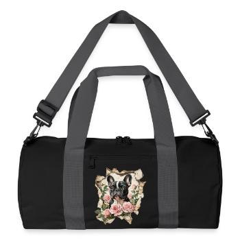 Bouledogue français - Sac de sport recyclé - noir/gris graphite - Devant