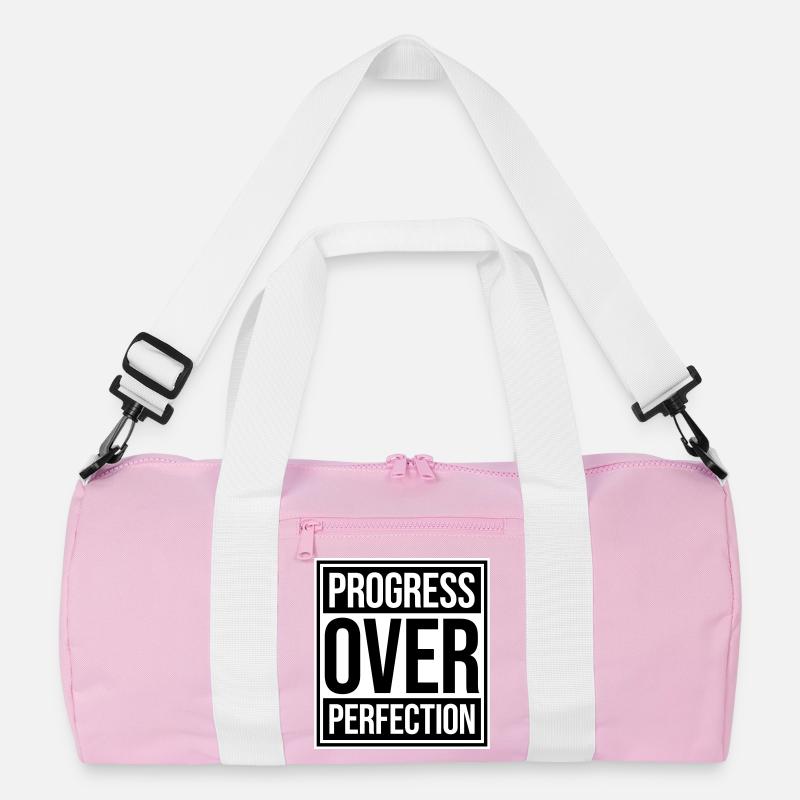 Progress Over Perfection Spruch Motivation Mindset Recycelte Duffel Bag
