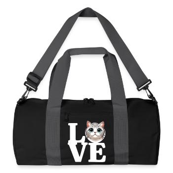 J’ADORE Chat Amoureux Chat Drôle - Sac de sport recyclé - noir/gris graphite - Devant