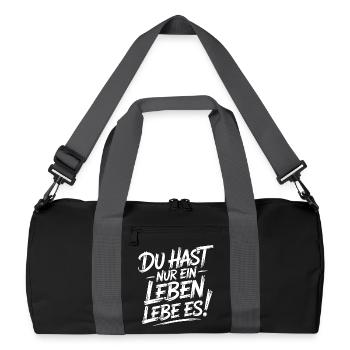 Nur Ein Leben Lebe Es - Recycelte Duffel Bag - Schwarz/Graphitgrau - Vorne