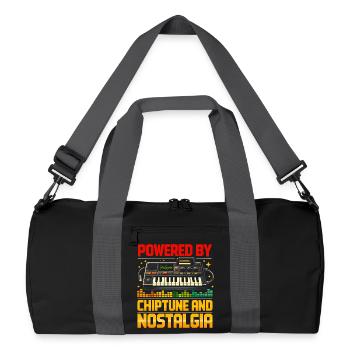Angetrieben von Chiptune | Retro Nostalgie - Recycelte Duffel Bag - Schwarz/Graphitgrau - Vorne
