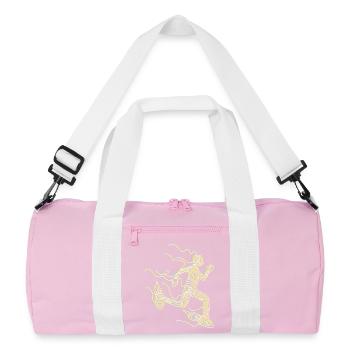 Stilisierter Rocket Runner - Recycelte Duffel Bag - Rosa/Weiß - Vorne