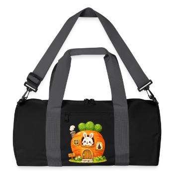 La Maison de la Carotte avec le Lapin - Sac de sport recyclé - noir/gris graphite - Devant
