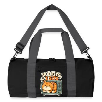 Chat Mignon Rétro TV If I Fits I Sits - Recycled Duffel Bag - black/graphite grey - Front