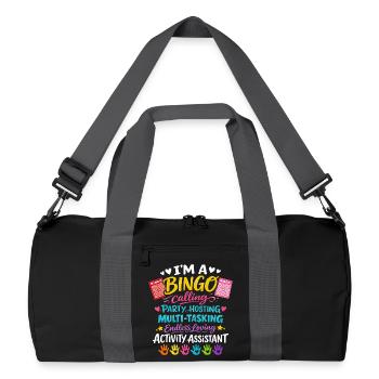Animation Assistant Bingo-Aktivitäten Geschenk - Recycelte Duffel Bag - Schwarz/Graphitgrau - Vorne