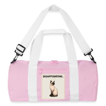 DISAPPOINTING Sarcastic Cat Design - Recycelte Duffel Bag - Rosa/Weiß - Vorne