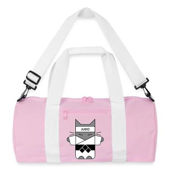 Judo Cat - Recycled Duffel Bag - pink/white - Front