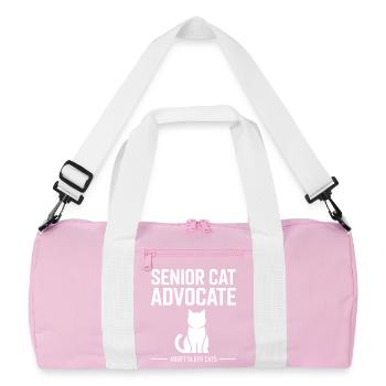Senior Cat Advocate - Recycled Duffel Bag - pink/white - Front