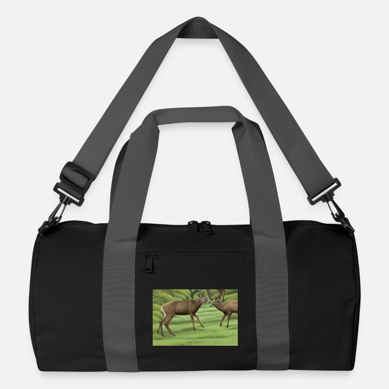 Hirsche Hirsche - Recycelte Duffel Bag - Schwarz/Graphitgrau