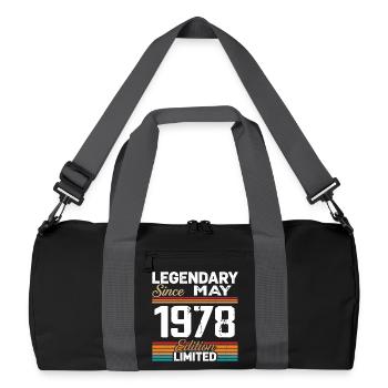 Mai 1978 Vintage Mai 1978 Retro Mai 1978 - Sac de sport recyclé - noir/gris graphite - Devant
