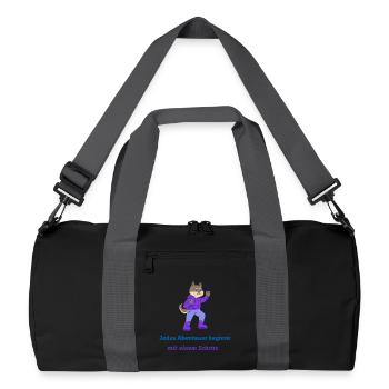 Jedes Abenteuer beginnt mit einem Schritt - Recycelte Duffel Bag - Schwarz/Graphitgrau - Vorne