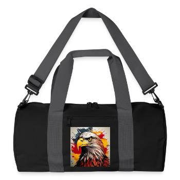 Eagle Head Art Spray Explosion - Recycled Duffel Bag - black/graphite grey - Front