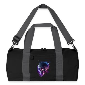 Neon-Kriegs Skull Design - Recycelte Duffel Bag - Schwarz/Graphitgrau - Vorne
