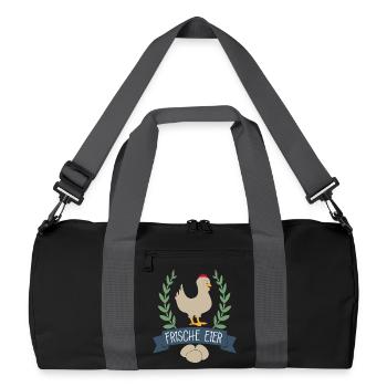 Frische Eier - Recycelte Duffel Bag - Schwarz/Graphitgrau - Vorne