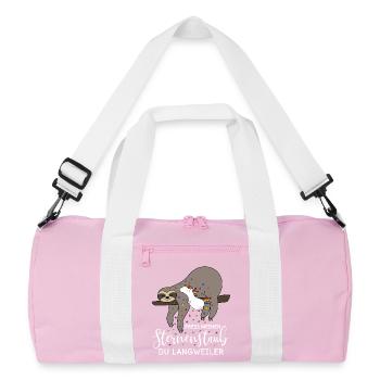 Sloth unicorn saying eat my stardust - Recycled Duffel Bag - pink/white - Front