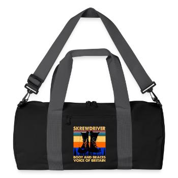 Skrewdriver Stiefel und Zahnspangen Stimme von Großbritannien - Recycelte Duffel Bag - Schwarz/Graphitgrau - Vorne