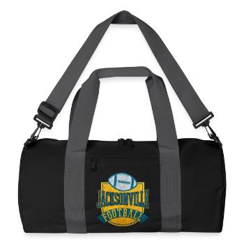 Jacksonville Vintage Football Abzeichen - Recycelte Duffel Bag - Schwarz/Graphitgrau - Vorne