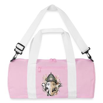 Le dieu éléphant Ganesha décoré de fleurs - Sac de sport recyclé - rose/blanc - Devant