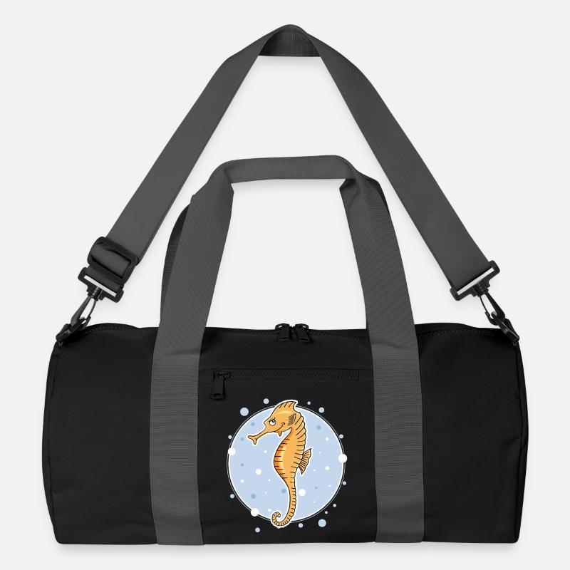 Seepferdchen - Recycelte Duffel Bag - Schwarz/Graphitgrau