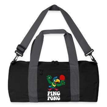 Ping Pong Champion Design Table Tennis und - Recycelte Duffel Bag - Schwarz/Graphitgrau - Vorne