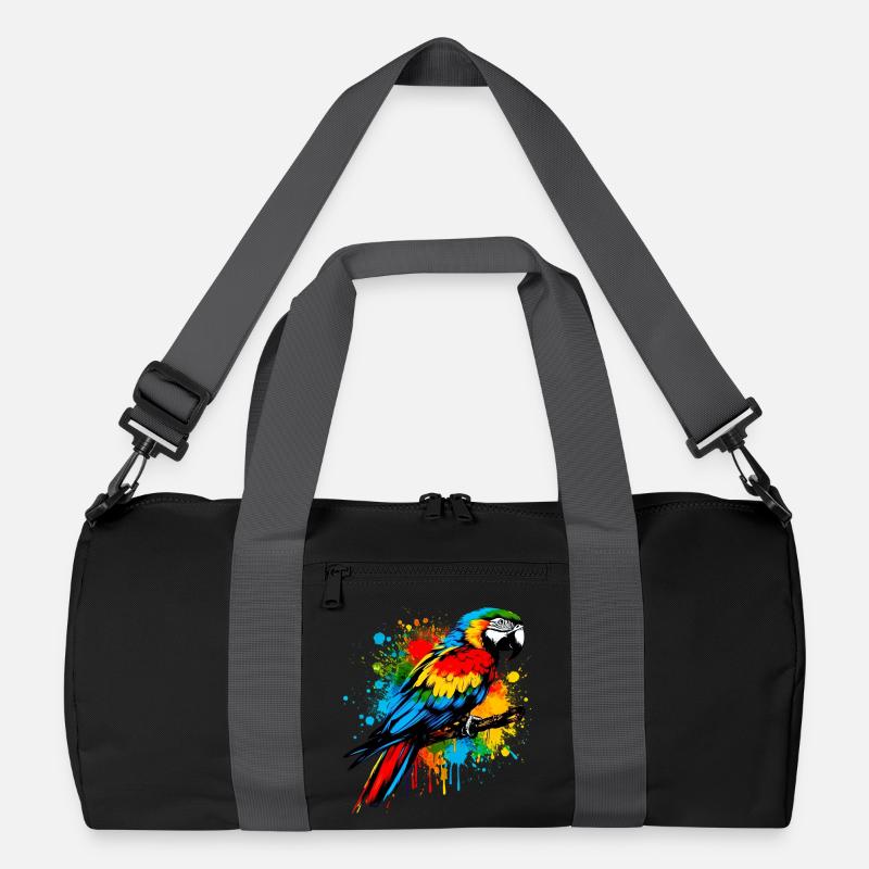 Papagei - Recycelte Duffel Bag - Schwarz/Graphitgrau