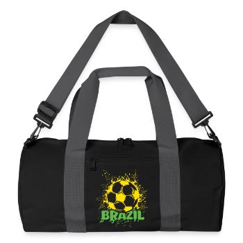 Brasilien Fußball Explosion brazil Fußballer Fan - Recycelte Duffel Bag - Schwarz/Graphitgrau - Vorne