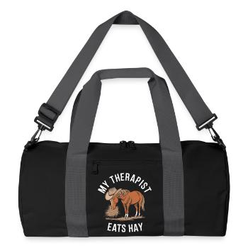 My Therapist Eats Hay - Recycled Duffel Bag - black/graphite grey - Front