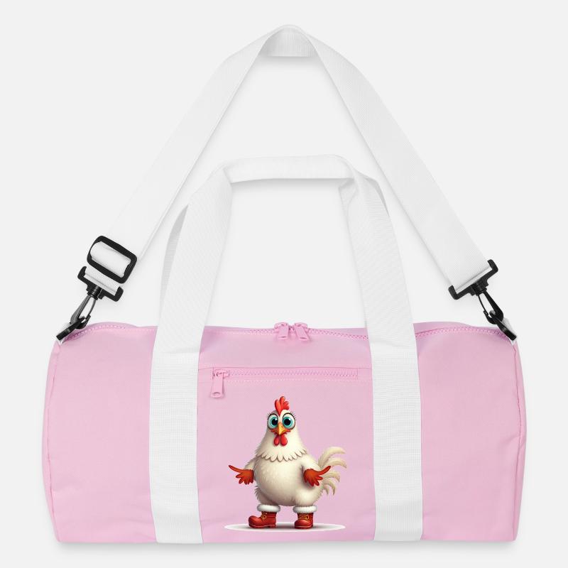 Temperamentvolle Henne mit Stiefeln Recycelte Duffel Bag
