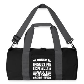 In order to insult me funny nice try though - Recycled Duffel Bag - black/graphite grey - Front