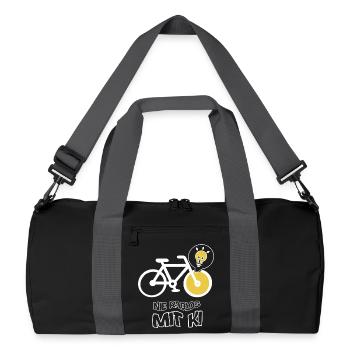 Creative bike with light bulb design - Recycled Duffel Bag - black/graphite grey - Front