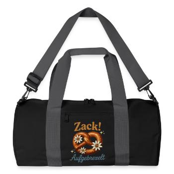 Zack Dressed Up – Funny Pretzel Men & Women - Recycled Duffel Bag - black/graphite grey - Front