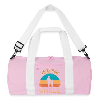 First time uncle - Recycled Duffel Bag - pink/white - Front