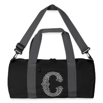 la lettre C Ornement Métallique argent - Sac de sport recyclé - noir/gris graphite - Devant