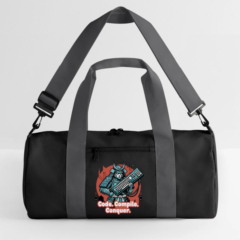 Code Battle Samurai with Keyboard Recycled Duffel Bag