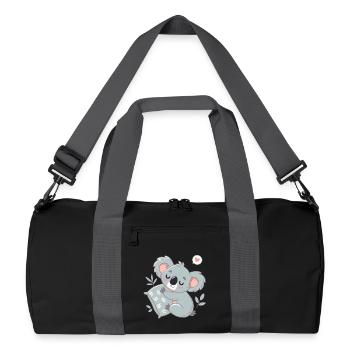 Koala Süßes Lesen und Umarmungen - Recycelte Duffel Bag - Schwarz/Graphitgrau - Vorne