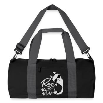 Rage Bait Lama Alpaka Sonnenbrille Mittelfinger - Recycelte Duffel Bag - Schwarz/Graphitgrau - Vorne