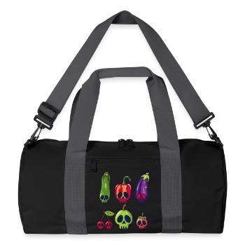 Crânes de fruits et légumes - Sac de sport recyclé - noir/gris graphite - Devant