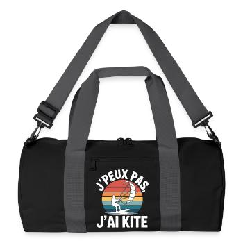 I Can't I Kite Gift Humor - Recycled Duffel Bag - black/graphite grey - Front