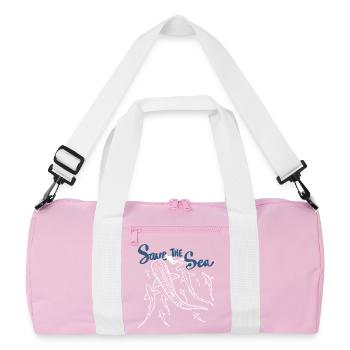 Save The Sea Ocean Lifeline - Recycelte Duffel Bag - Rosa/Weiß - Vorne