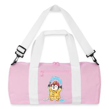 Tuyau d'arrosage pour enfants Pingouin Pompier - Sac de sport recyclé - rose/blanc - Devant
