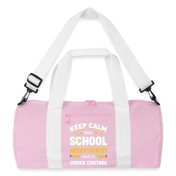 Receptionist School Receptionist - Recycled Duffel Bag - pink/white - Front