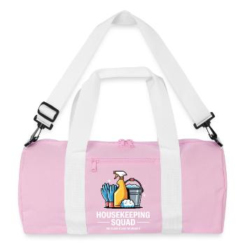 Conception de nettoyage amusante - Sac de sport recyclé - rose/blanc - Devant