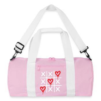 Cœurs de graffiti – Art de rue d’amour dégoulinant - Sac de sport recyclé - rose/blanc - Devant