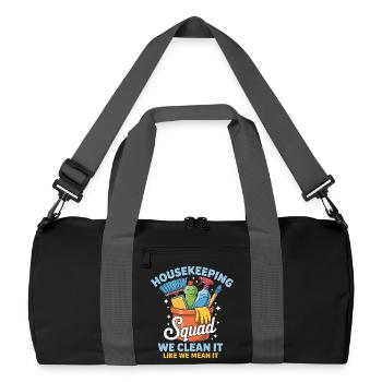 Conception de nettoyage amusante - Sac de sport recyclé - noir/gris graphite - Devant