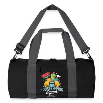 Conception de nettoyage amusante - Sac de sport recyclé - noir/gris graphite - Devant