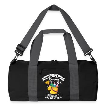 Conception de nettoyage amusante - Sac de sport recyclé - noir/gris graphite - Devant