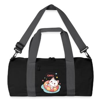 Chat Chill en Bouée Pastel - Sac de sport recyclé - noir/gris graphite - Devant