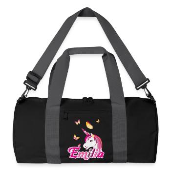 Emilia, maiden name, favorite name - Recycled Duffel Bag - black/graphite grey - Front