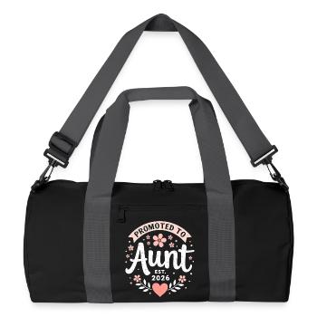 Tante 2026 Tante 2026 Befördert zu Tante 2026 - Recycelte Duffel Bag - Schwarz/Graphitgrau - Vorne