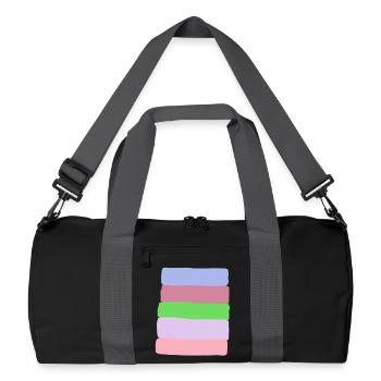 Pile à rayures pastel - Sac de sport recyclé - noir/gris graphite - Devant